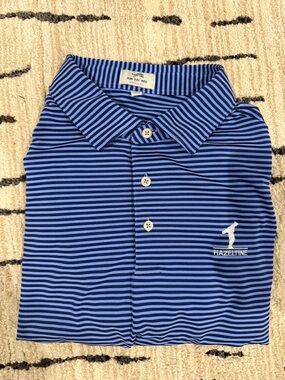 Sun Day Red Hazeltine Blue Striped Golf Polo